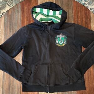 Harry Potter Slytherin Zip-Up Hoodie‎ Sweatshirt Black Green – Size XL 🐍